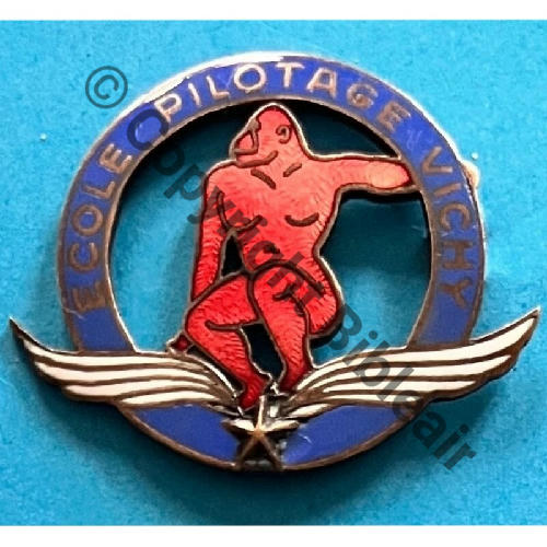 NH  ECOLE PILOTAGE VICHY  AUGIS LYON 2Anneaux Dos lisse No374 Grd Mle EVIDE Src.mesnil01 225Eur(x2) 